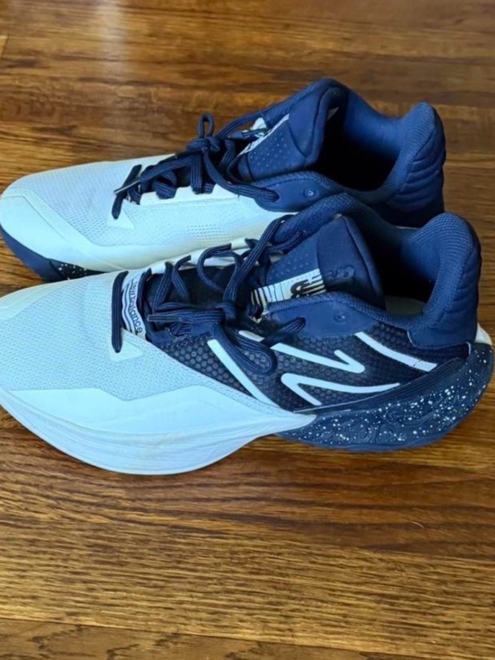 New Balance White and Navy Cushioned Running Shoes